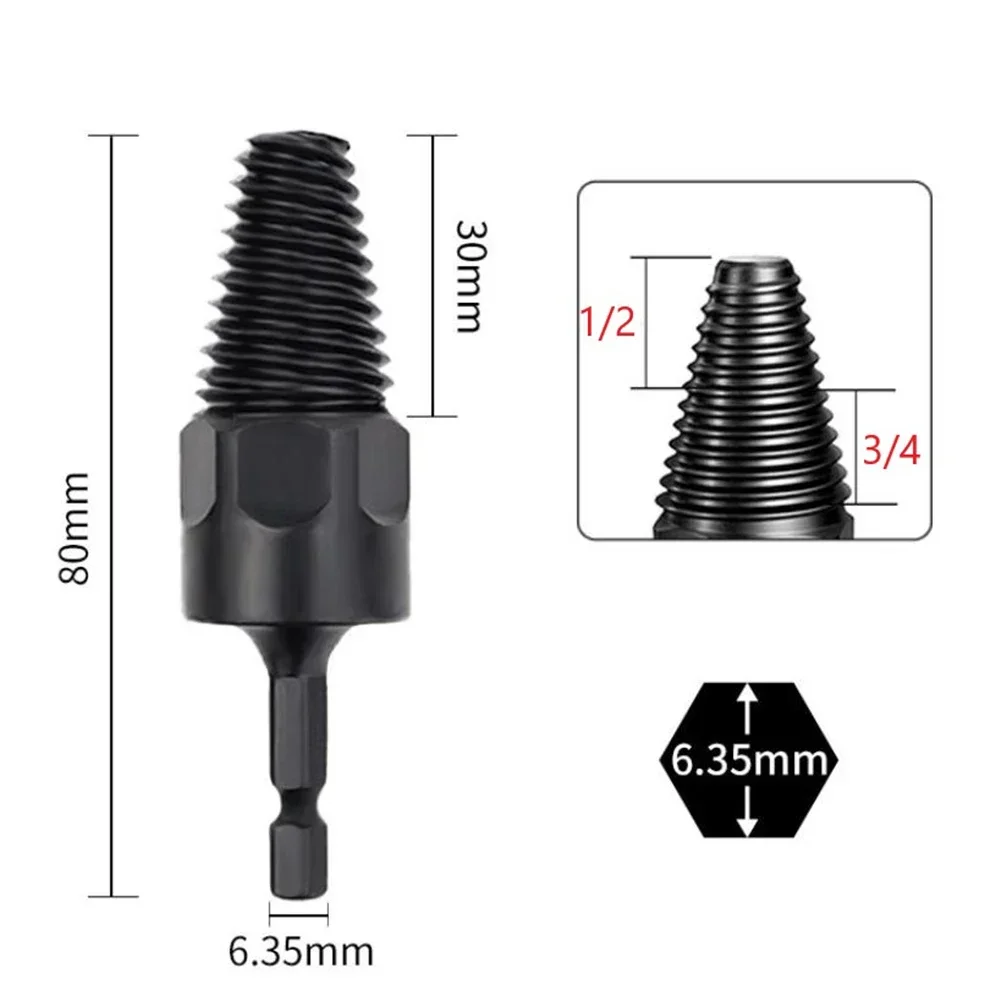 2pcs 4/6point Pipe Broken Screw Extractor Screw Remover Hex Shank Impact-driver Extractor Tool Set For Home Repair Maintenance