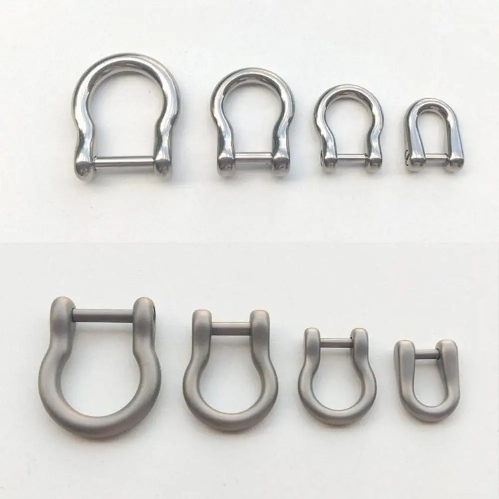 Titanium Alloy Horseshoe Buckles Carabiner D Bow Staples Shackle Key Ring Keychain Hook Buckles Outdoor Bracelet Buckles