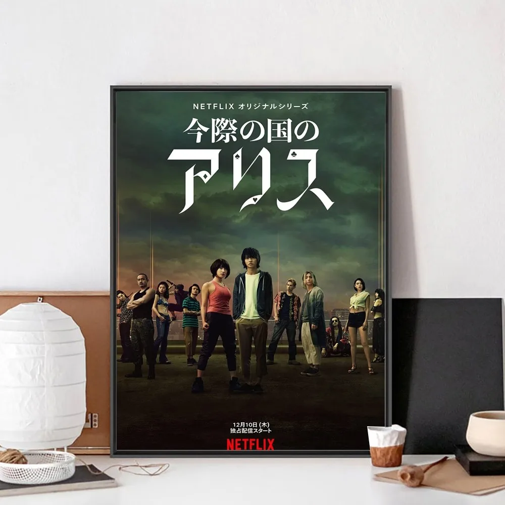 TV Alice In Borderland Movie Sticky Poster No Framed Kraft Club Bar Paper Vintage Poster Wall Painting Bedroom Study Stickers