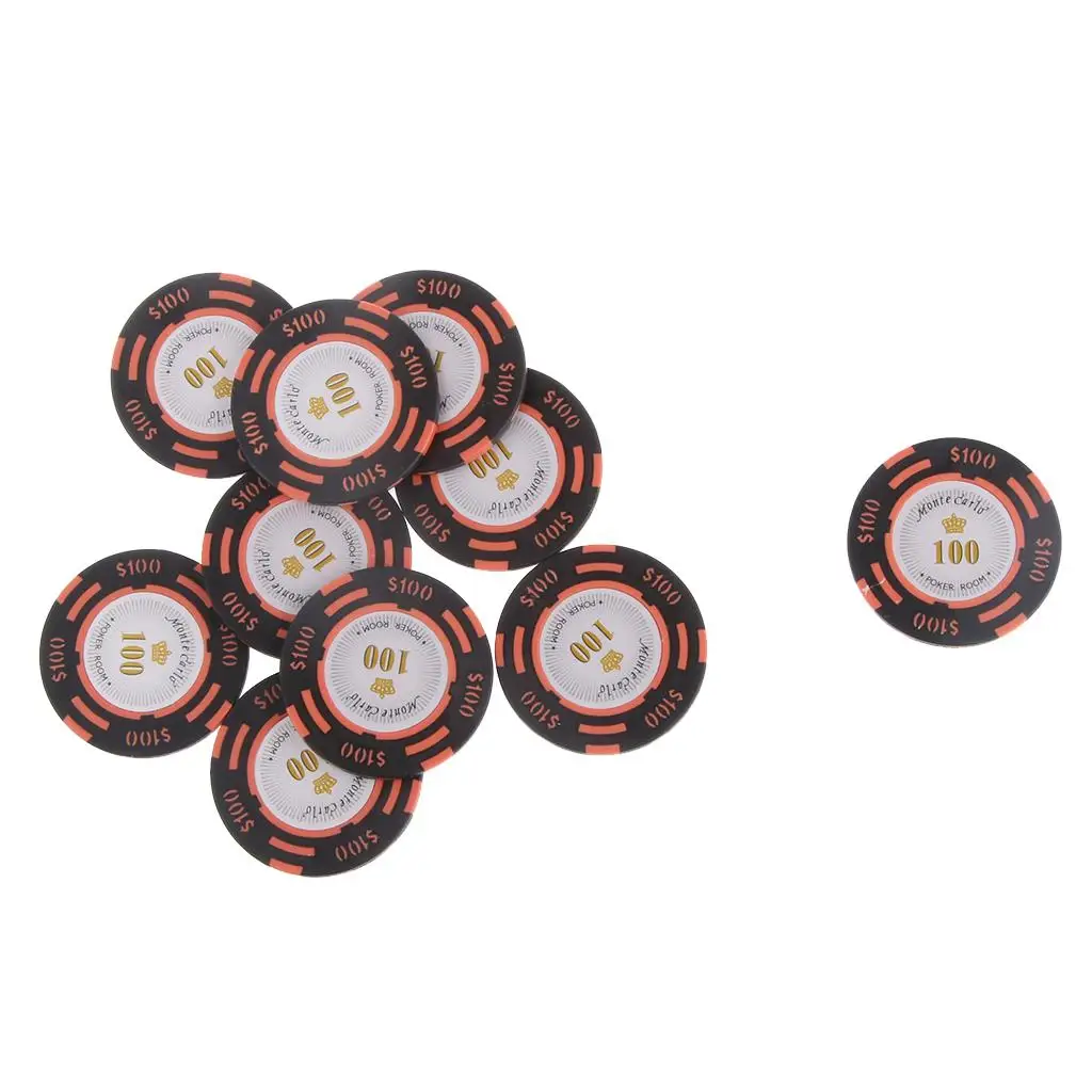 

Monte Carlo Clay Casino Chips 100 Denomination Poker Token Rack for Casino Party Board Game Accessories