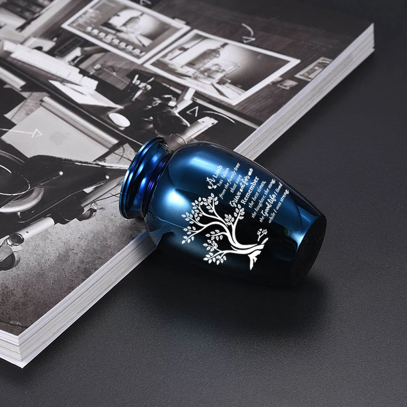 Small Keepsake Urn for Human Ashes Tree of Life Cremation Urns Mini Urns Perfect Aluminum alloy Memorial Ashes Holder