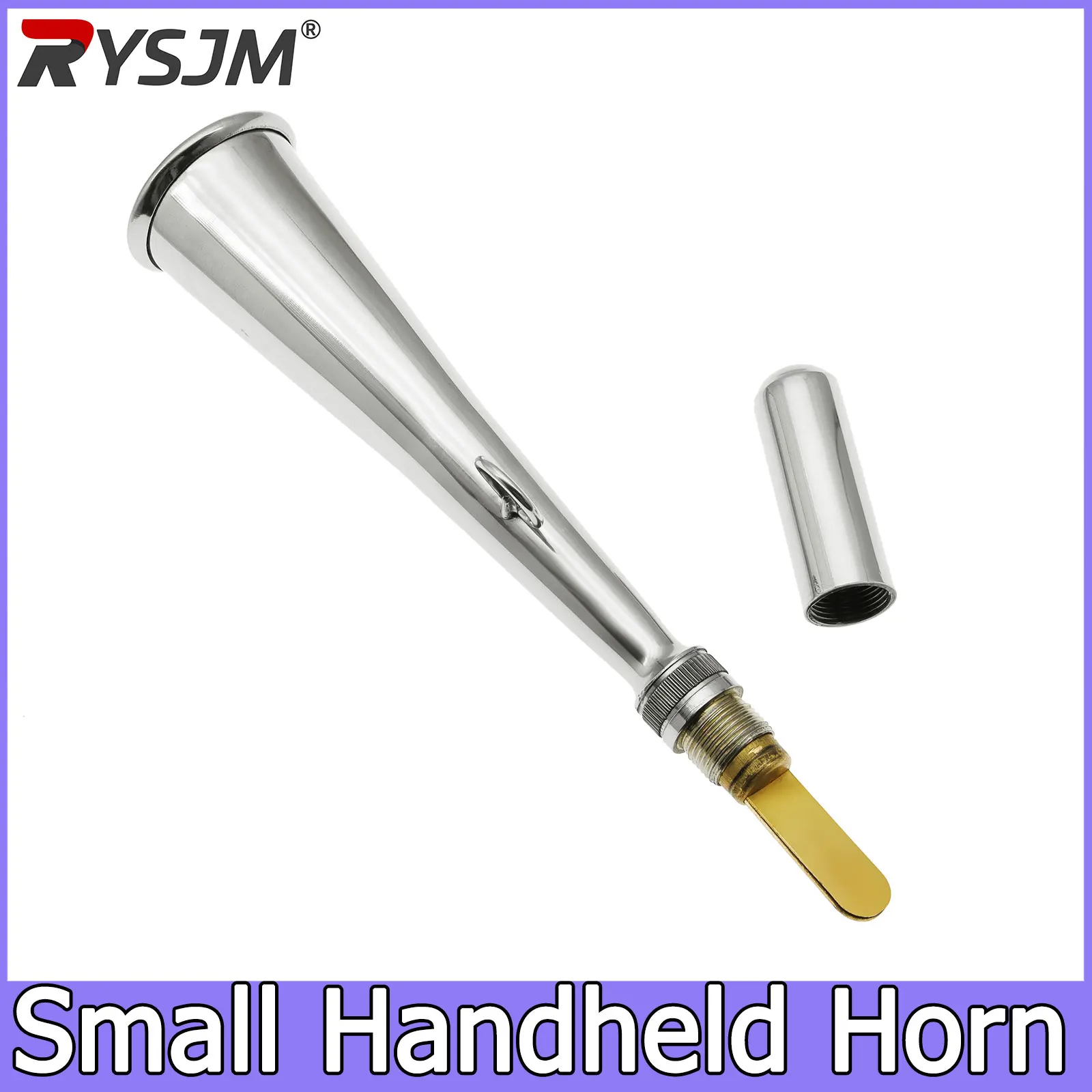  Small Handheld Horn 185MM Boat Foghorn Stainless Steel Handheld Foghorn Removable Handheld Fog Horn Mouthpiece Accessory for
