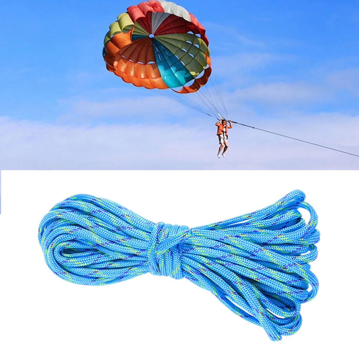 

Seven Core Parachute Cord Survival Paracord Nylon Military Rope Crafting Kit Blue for Outdoor Camping Hiking Use