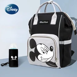 Disney-Bolsa de pañales de Mickey para bebé, mochila Original de marca de lujo, bolsa de pañales de gran capacidad, mochila de moda de dibujos animados