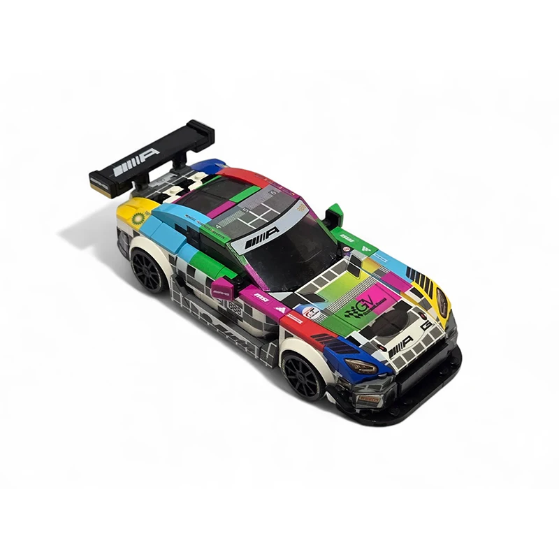 Stadt Auto Geschwindigkeit Championer Modell MOC Bausteine Sportwagen AMG Modulare Technologie Geschenke Urlaub Montieren Kinder Spielzeug Anzug