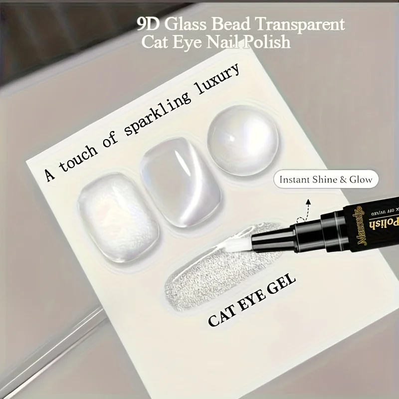 10ml Biały Super Błyszczący Lakier Hybrydowy do Paznokci Efekt Kociego Oka w Pisaku / Nowość 2025 Super Błyszczący Miękki Wysoki Pigmentacja Salonowa Jakość Gładki Długotrwały