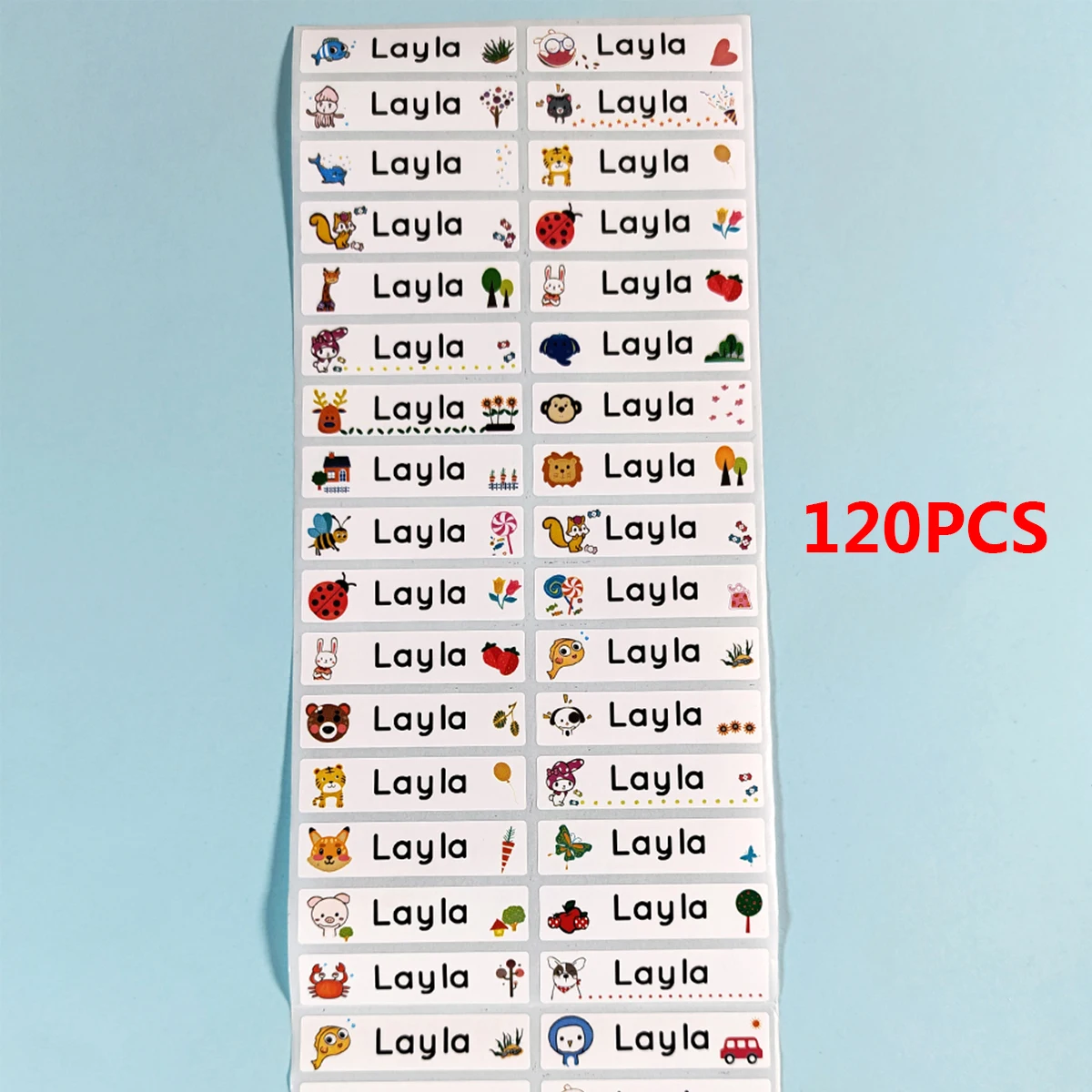 60pcs/120pcs/180pcs/240pcs Personalization Custom Text name Labels Custom Name Tag Sticker Waterproof Self-adhesive Personalized