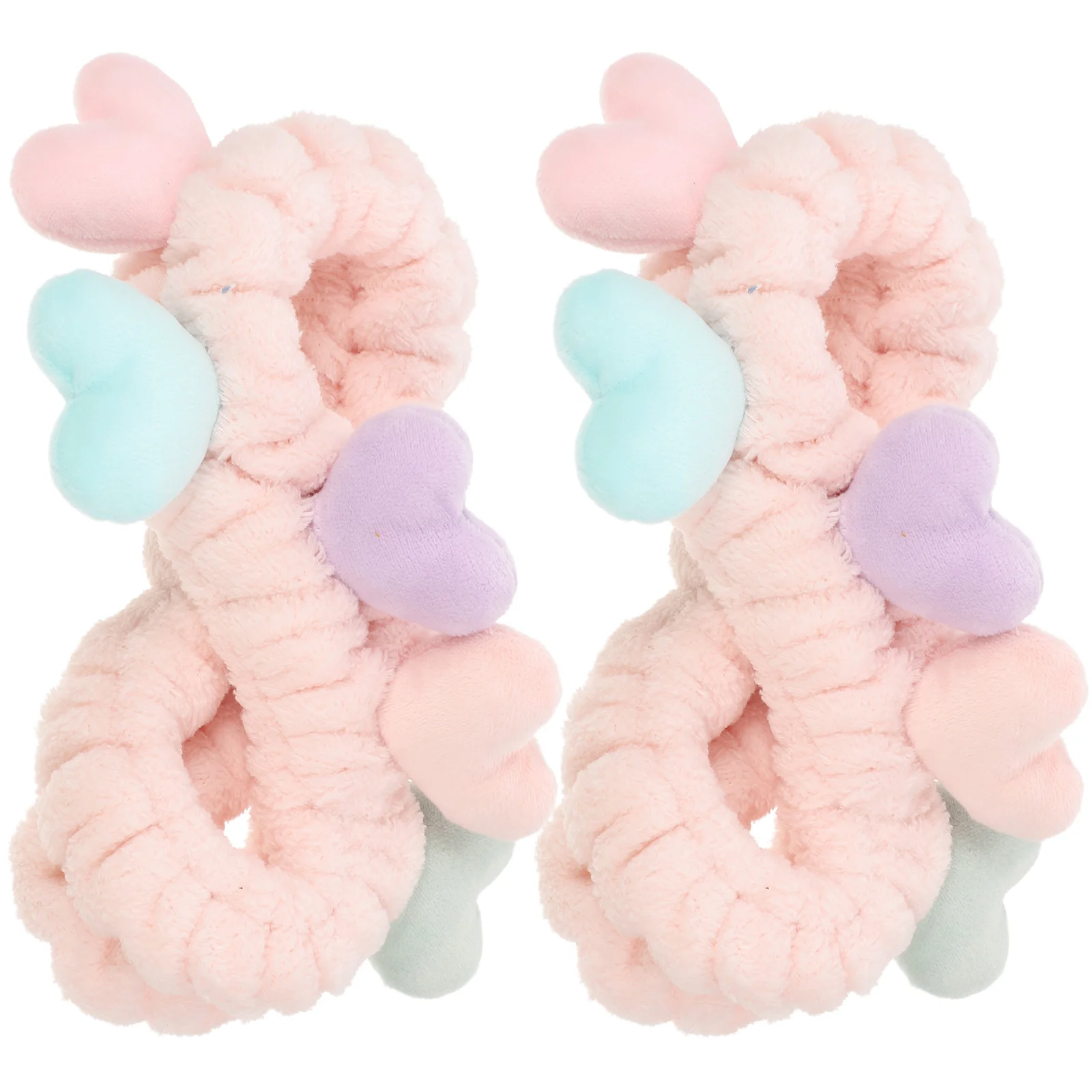 Heart Headband Plush Woman Headbands Makeup Hairband For Washing Face Spa Stretch Ribbons