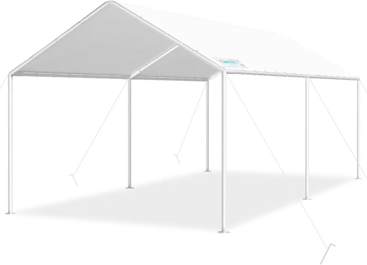 

Heavy Duty 10x20 ft Carport Tent, Waterproof Outdoor Canopy Shelter for Events, Storage, Parking & Wedding - White