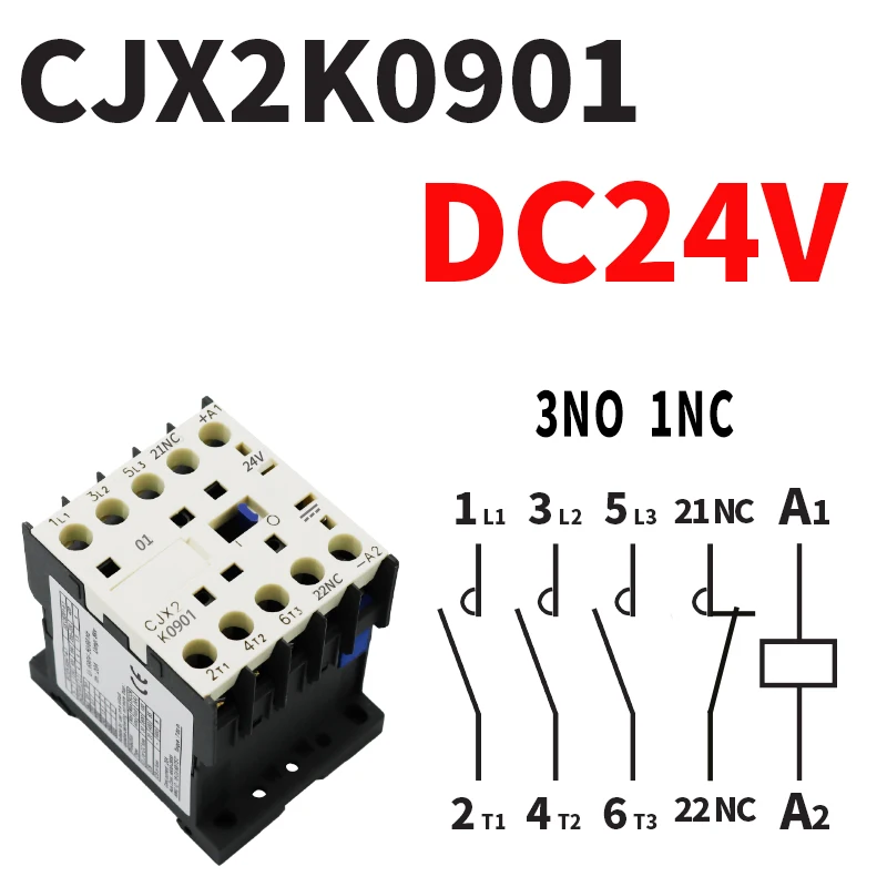 CJX2K0901Z kleine dc-relais LP1K0901 mini type schakelaar spanning 220VDC 110VDC 48VDC 36VDC 24VD 12VDCC