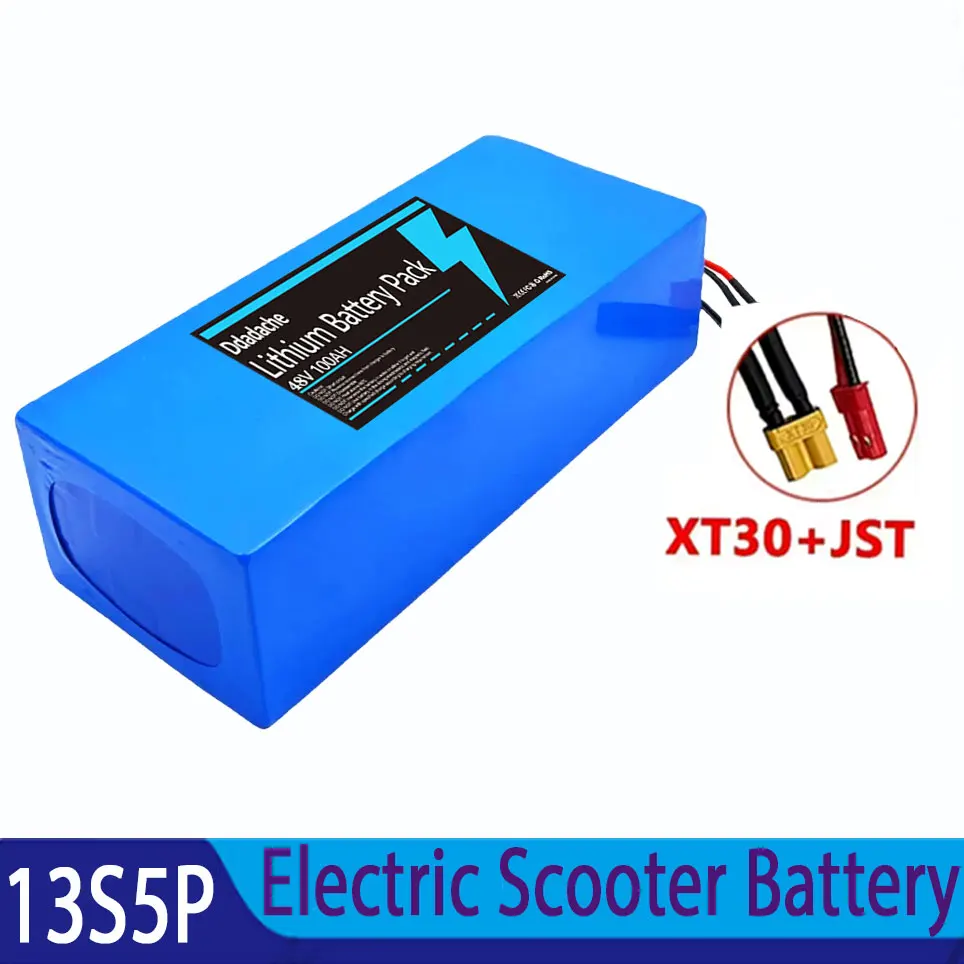 18650 batterijpakket geschikt voor 500-1000W motor 13S5P 48V 100000mAh oplaadbare lithiumbatterij, ingebouwd intelligent BMS
