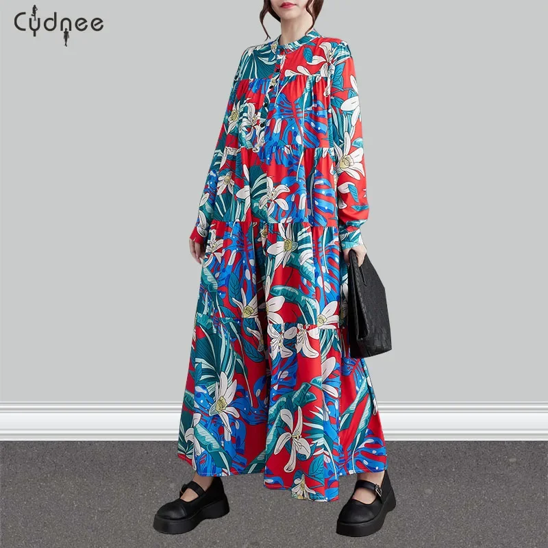 Oversized Tiered Shirt Dress For Women Korean Style Plus Size Office Girl Shirt Dress Full Sleeve Multi Colors Kaftan