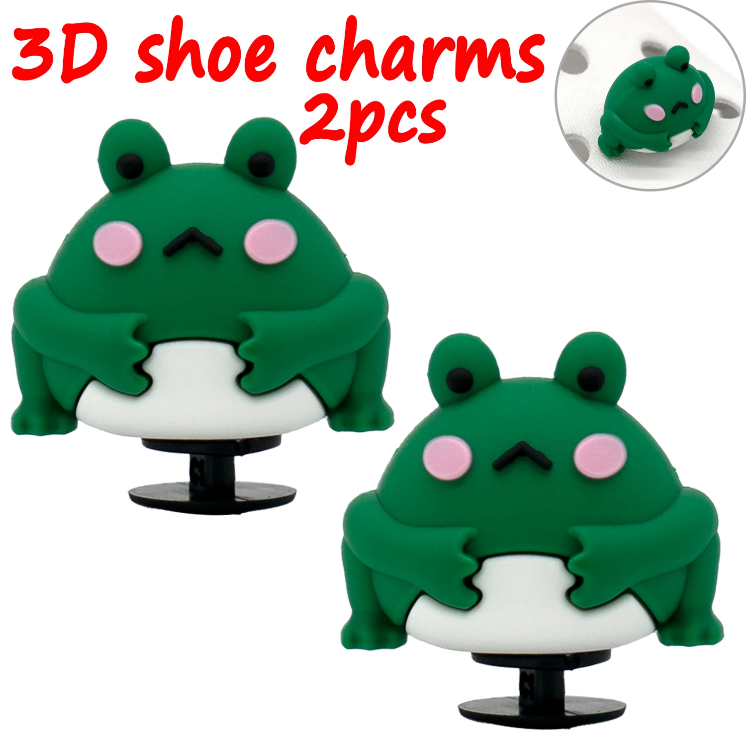 2 Stück 3D niedliche Tier-Schuhanhänger, Ente, Biene, Dinosaurier, Hund, Schuhdekorationen, Panda, Kuh, Anstecknadeln für Mädchen, Jungen, Kinder, Geschenke, Clog-Schnalle – Detail 16
