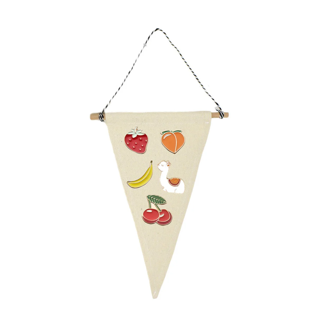 

2 Pcs Decoration Pennant Banner for Brooch Pin Wall Display Hanging Badge Bamboo