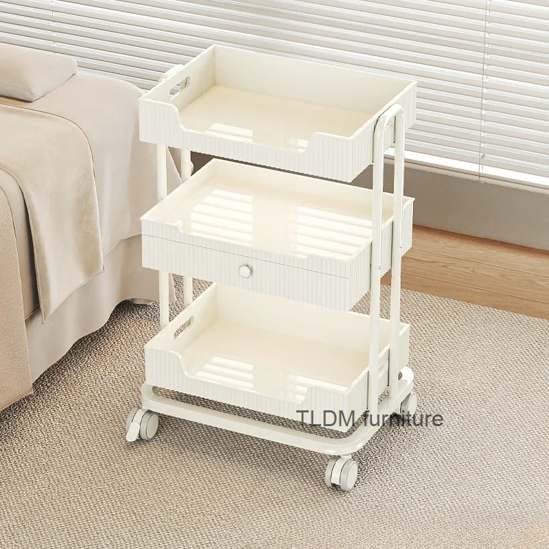 Serving Tool Cart Luxury Multifunction Salon Trolley Cream Style Bedroom Salon Trolley Carrello Attrezzi Beauty Furniture HDTC