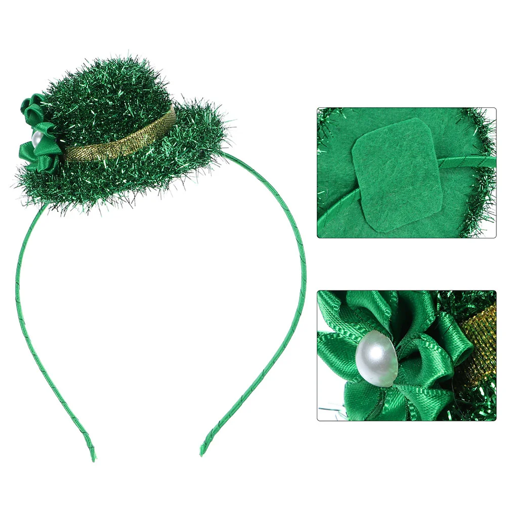 Green Hat Headband Decorative St Patrick's Day Hair Wear Hairband Fresh Headdress Unique Festival Ornament Party Makeup