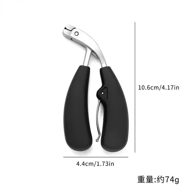 مقص أظافر منحني بفتحة كبيرة لمدة ثلاث مرات، مقصات أظافر مضادة للرذاذ لكبار السن، أظافر سميكة شديدة التحمل #6