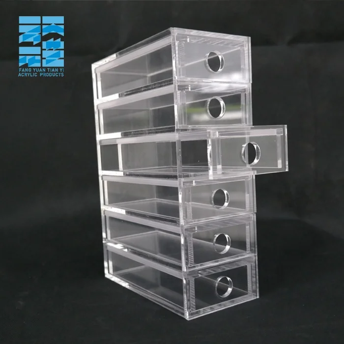 

OEM transparent cosmetics storage acrylic cassette with drawer