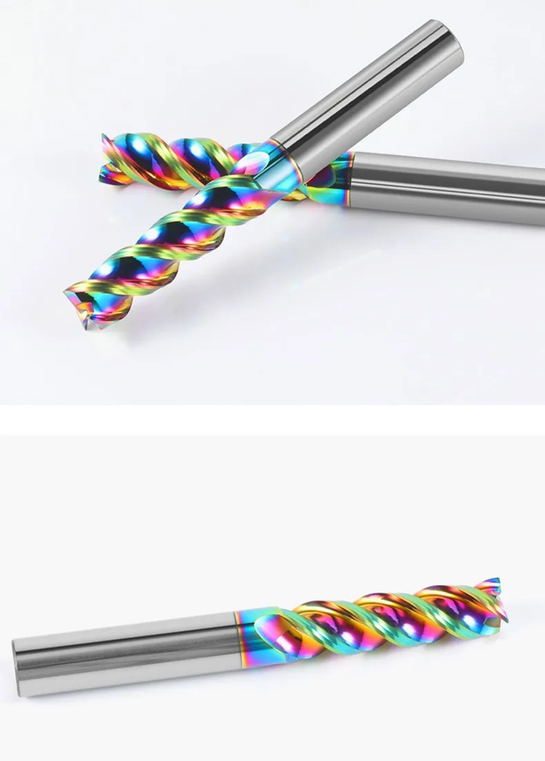 AZZKOR HRC65 3-Schneiden für Aluminium U-Nut Hartmetall-Fräser mit DLC-Beschichtung, CNC-Fräswerkzeuge – Detail 8