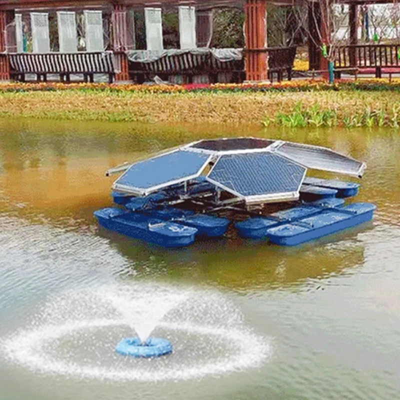 Solar Fountain Aerator with Pump (7 Turtle-Shell-Shaped Solar Panels 1000L/Hour Productivity 1 Year Warranty)