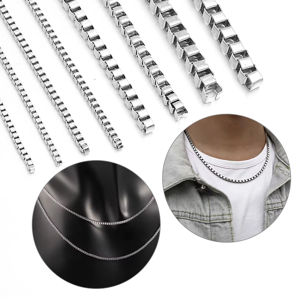 2yards/lot Fashion Stainless Steel Square Link Chains For Jewelry Making DIY Necklace Bracelet Clothes Bag Chain Accessories