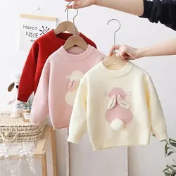 Girls' Sweater Rabbit Fashionable Little Girls' Winter and Autumn  Sweatshirts Children's  Sweater Baby Knit