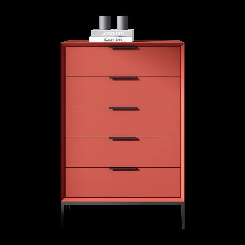 

Italian minimalist paint five or six chest cabinets light luxury solid wood storage complete bedroom