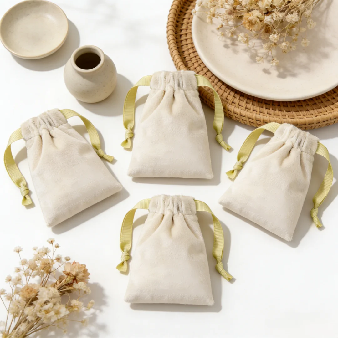 

Luxury Velvet Compact Storage Pouch 10pcs Drawstring Organizers Elegant Stylish Bracelet Earring Jewelry Holder for Daily Use