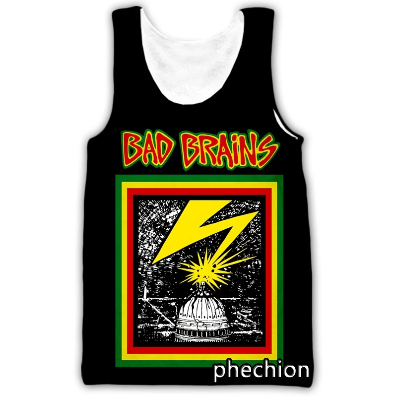 phechion New Fashion Men/Women Bad Brains 3D Printed Sleeveless Vest Streetwear Men Loose Sporting Tank Top A234