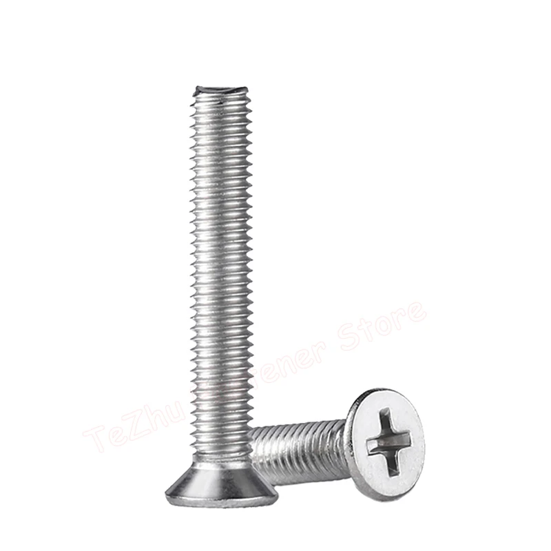 M1 M1.2 M1.4 M1.6 M2 M2.5 M3 M3.5 M4 M5 M6 M8 M10 304 Stainless Steel Cross Phillips Flat Countersunk Head Screw Bolt Mini Small image 4