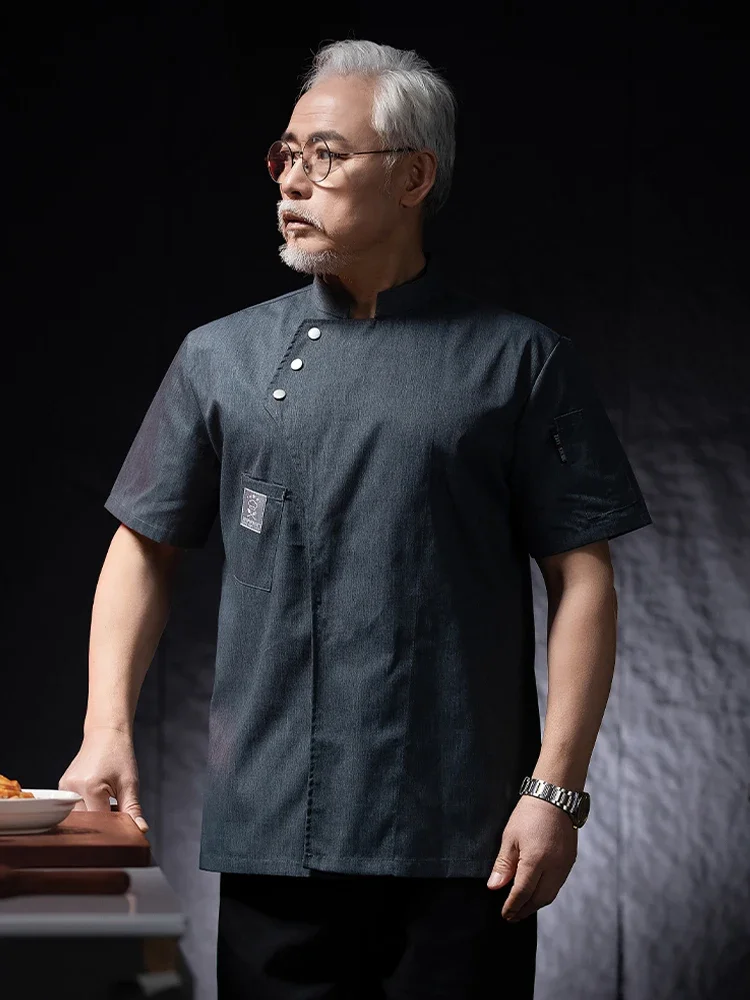 Сорочка для кухни ресторана Blanche Футболка шеф-повара ресторанной кухни Boulanger UY Uniforme serveur Desentel vêtements