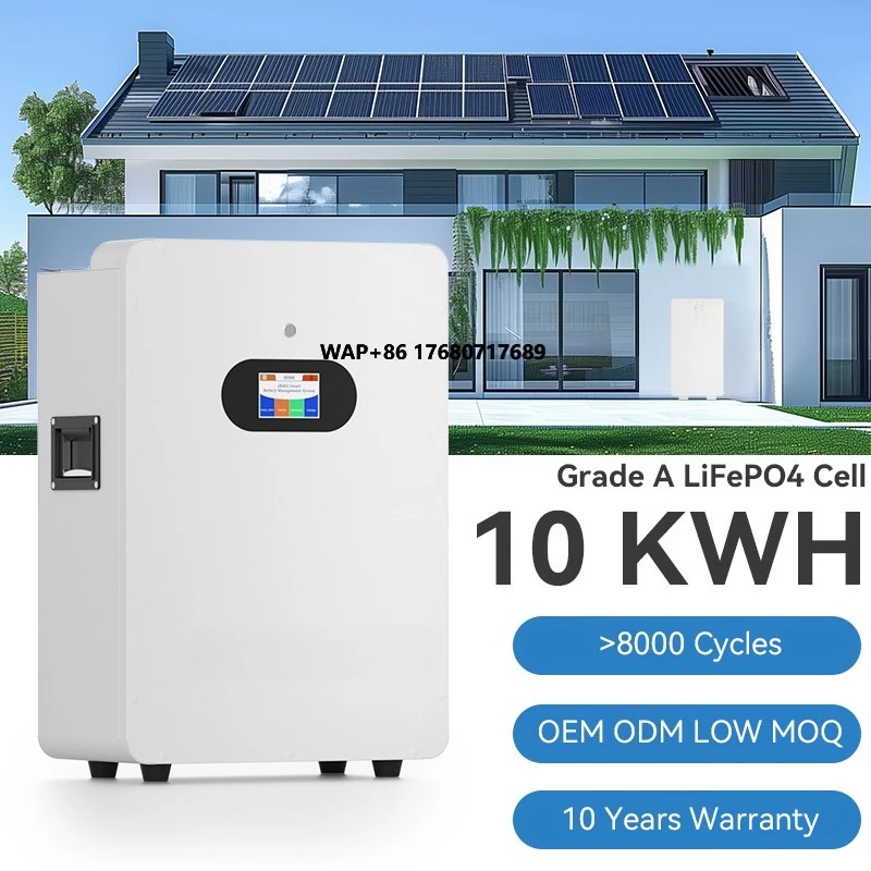 

48V 51.2V 10Kwh Wall Mounted Home Batter LiFePO4 Lithium Battery Solar Batteries for Home Energy Storage