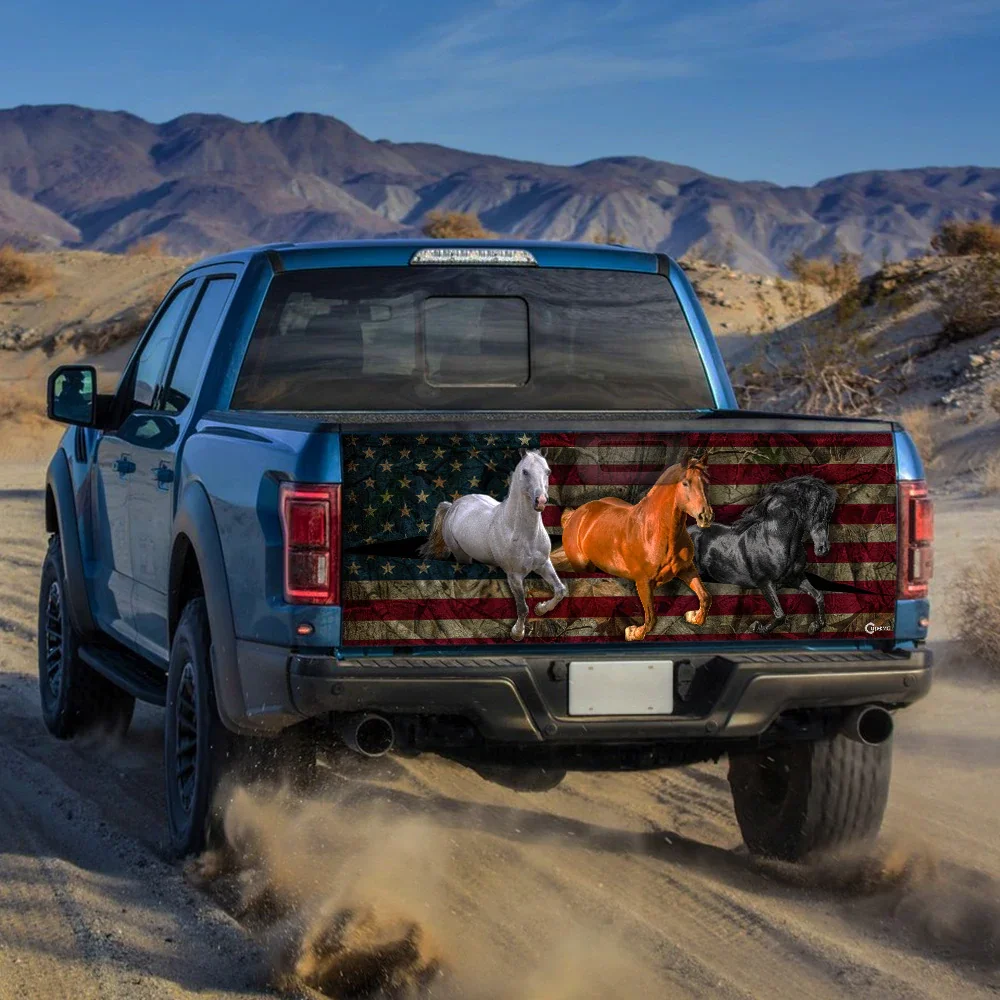 

Horses Running America Truck Tailgate Car Decal Sticker Wrap Decal Sticker Vinyl