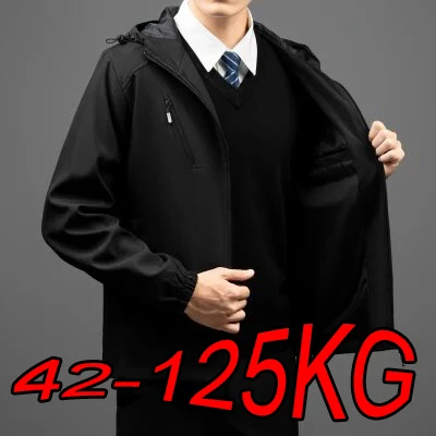 Men's Business Jackets Plus Size M-8XL Autumn Fashion Casual Windproof Waterproof Coats Sports Simple Oversize Hoodies Tops