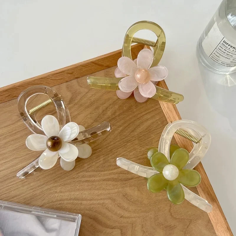 Neue Farbverlauf Blume Haar Kralle Clips süße Mädchen Klemme Haars pangen exquisite Eleganz Hai Krabben Clips für Frauen Haarschmuck