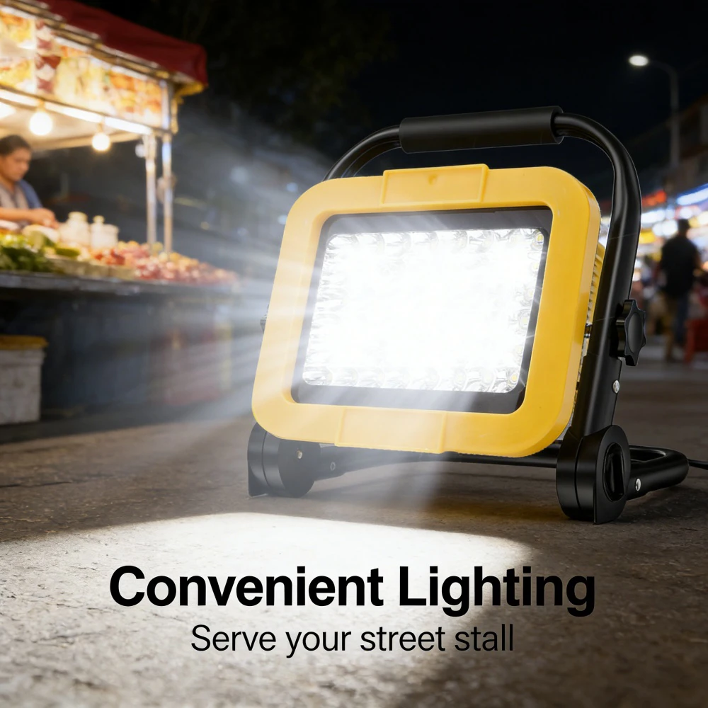 

21В светодиодный фонарь с ярким и долговечным светом, питание от литий-ионных аккумуляторов, совместим с Makita/Dewalt/Milwaukee, перезаряжаемый, водонепроницаемый.