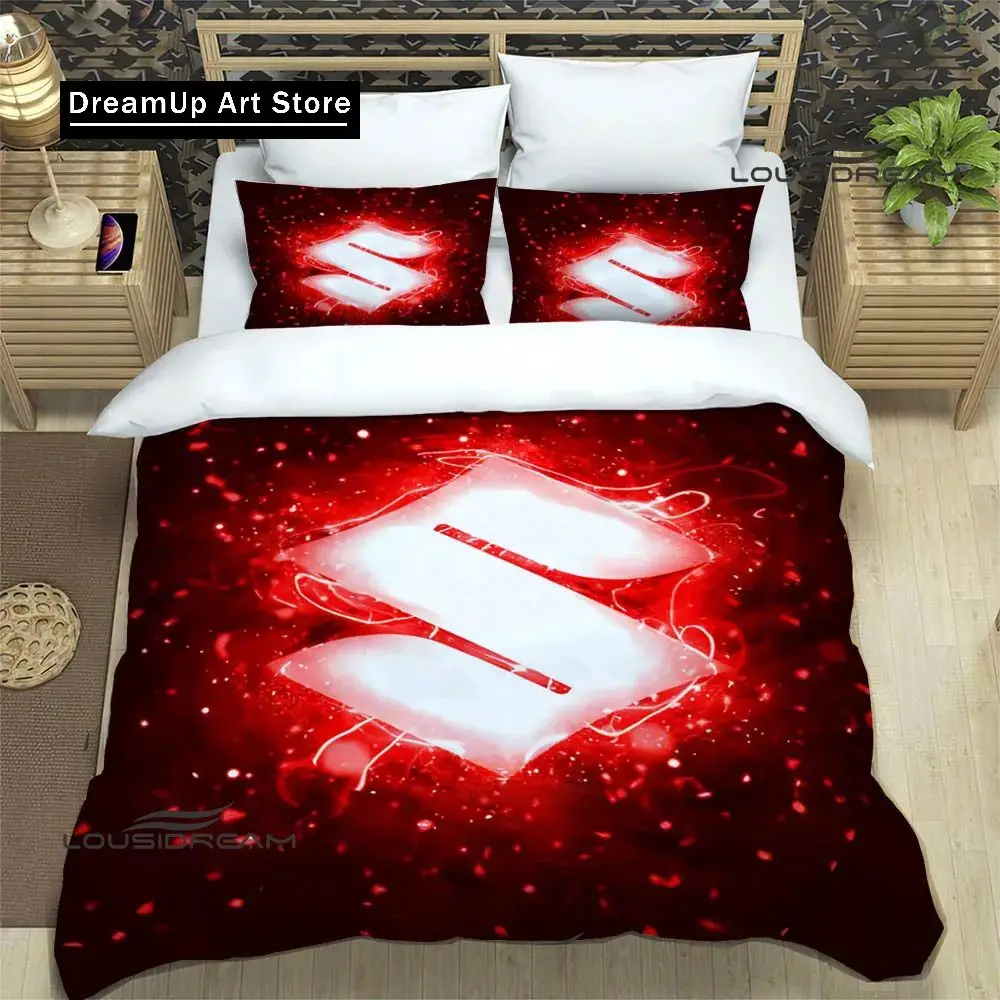 3D S-SUZUKI LOGO Printed Bedding Sets exquisite bed supplies set duvet cover comforter set bedding set luxury birthday gift