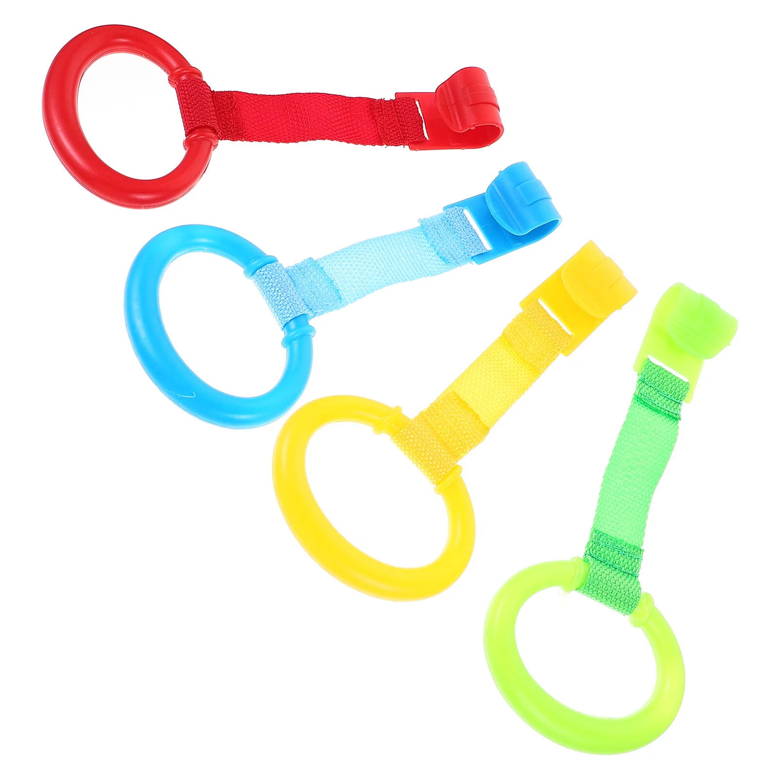 8 pezzi anelli per tirare il culla stand up piccoli strumenti colorati per l'addestramento dei bambini anelli per tirare il culla anelli per le mani del letto