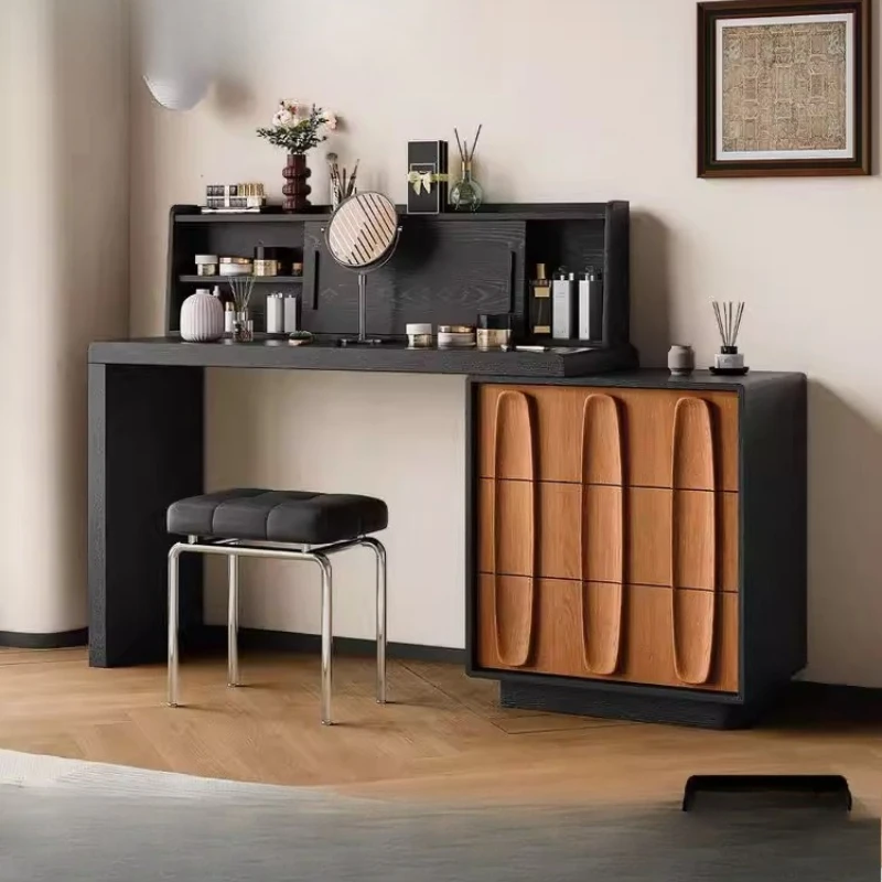 

Medieval dresser chest integrated 2025 new master bedroom solid wood makeup table American retro light luxury high sense