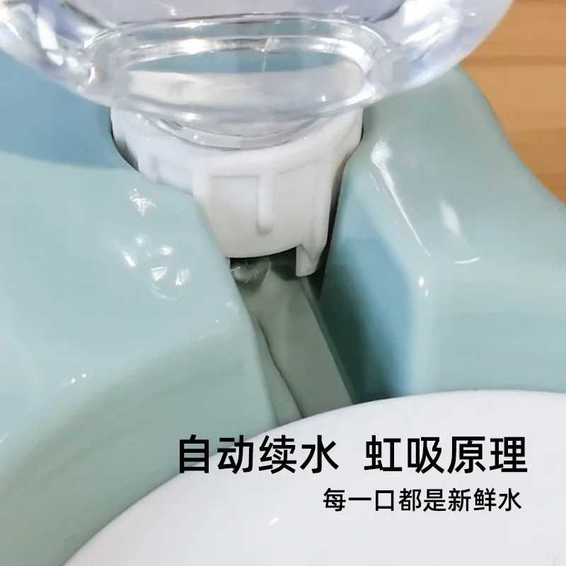 2pcs Pet Automatic Water Dispenser Bowl with Stainless Steel Food Dish for Cats Dogs Anti Tip Over Feeder