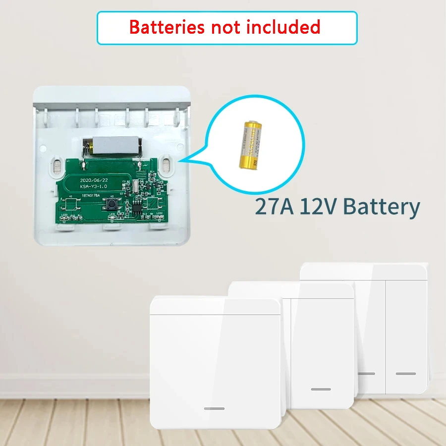 RF433MHz Mini Smart Wireless Remote Control Light Switch 1/2/3 Gang 86 Wall Transmitter Switch Button Wall Panel Switch