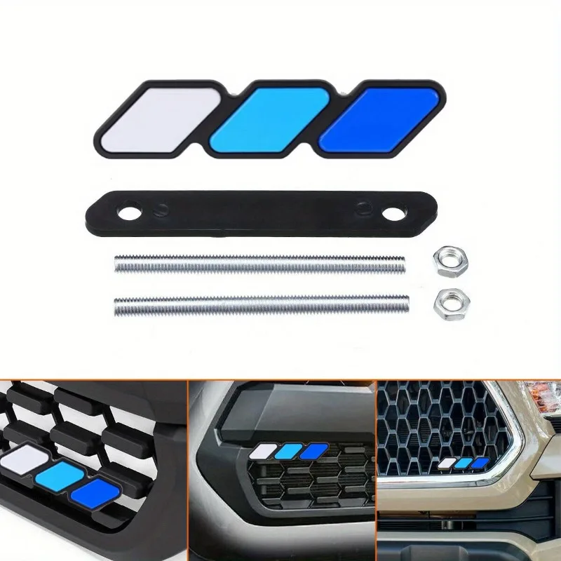 

3 Colors Grille Badge Emblem For Toyota Tacoma Tundra 4Runner TRD Highlande Rav4 CHR Strip Air Inlet Auto Car Accessories