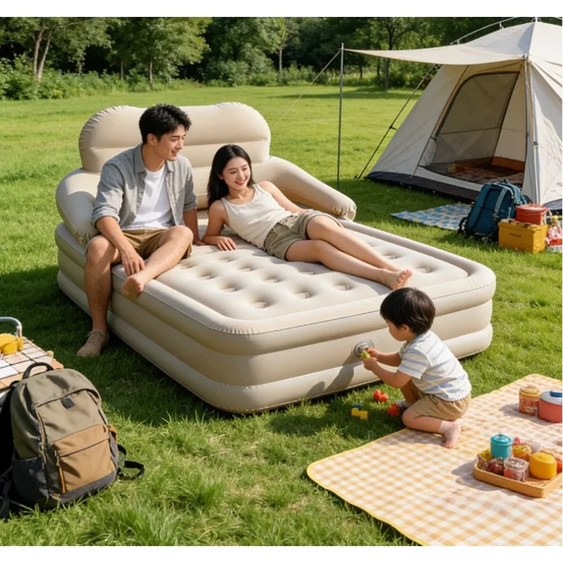 Thickened Backrest Outdoor Inflatable Bed Camping Air Mattress Automatic Inflatable Tent Mattress