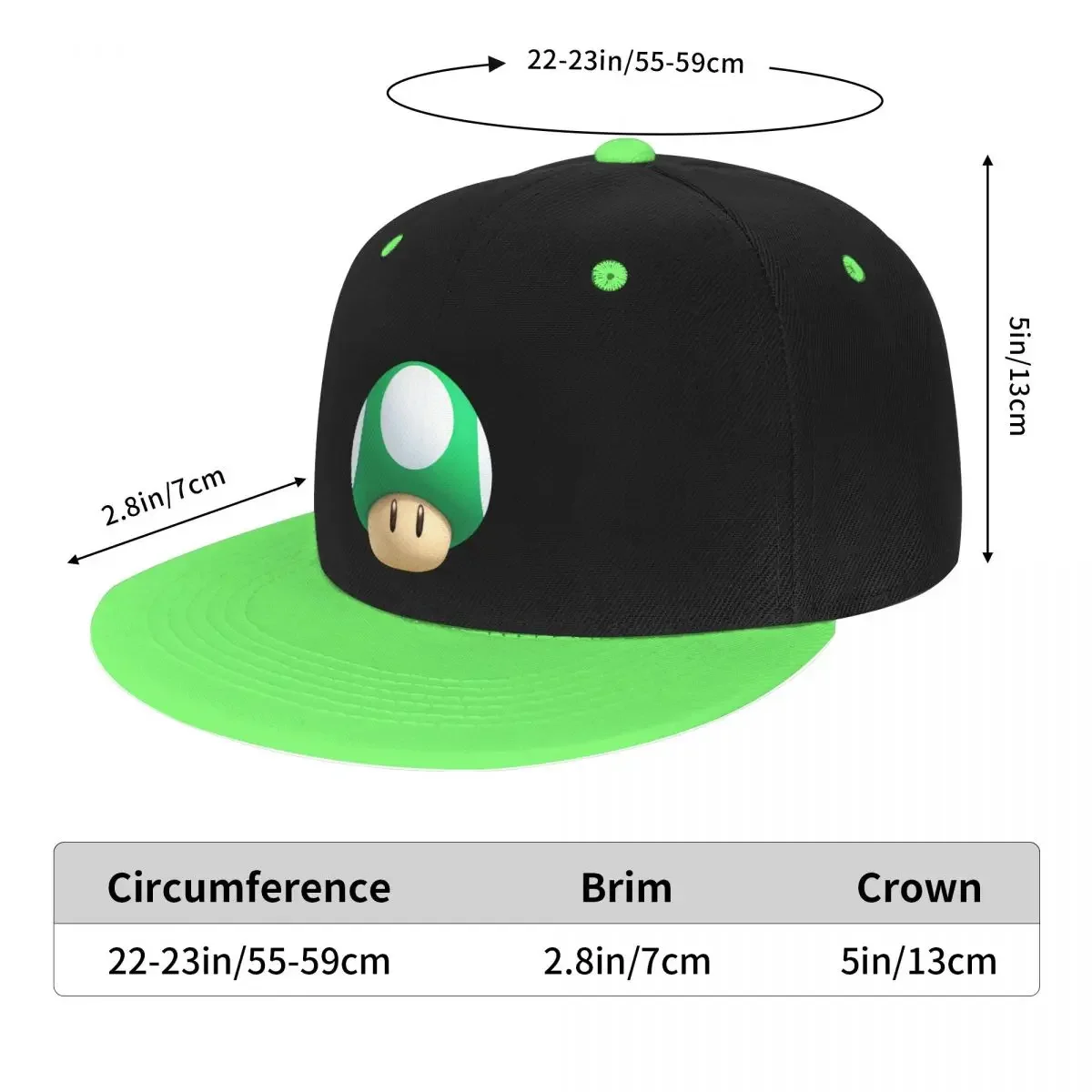 Gorras de béisbol Punk Super Mushroom Hip Hop para hombres y mujeres, sombrero de papá de dibujos animados transpirable, Snapback