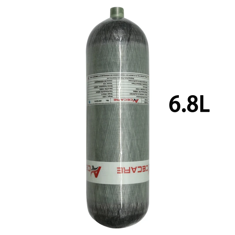 ACECARE 4500Psi 300Bar 30Mpa 6.8L Carbon Fiber Cylinder Diving Tank High Pressure Tank HPA Air Bottle M18*1.5