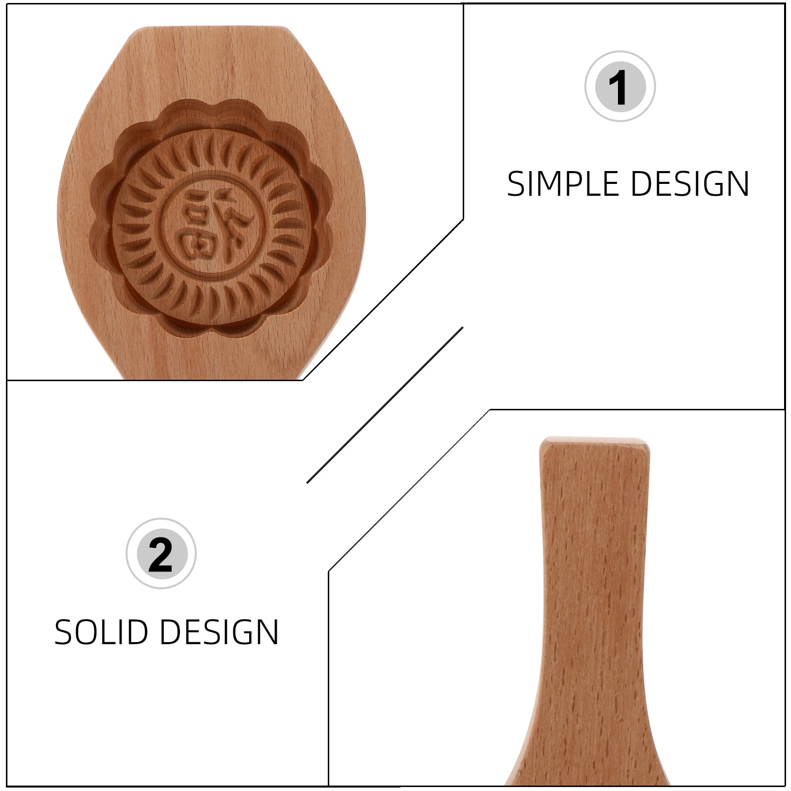 

1Pcs Wooden Moon Cake Mould Creative Household Baking Supplies for Delicious Cakes and Fondant Moon Cake Mould Baking Supplies