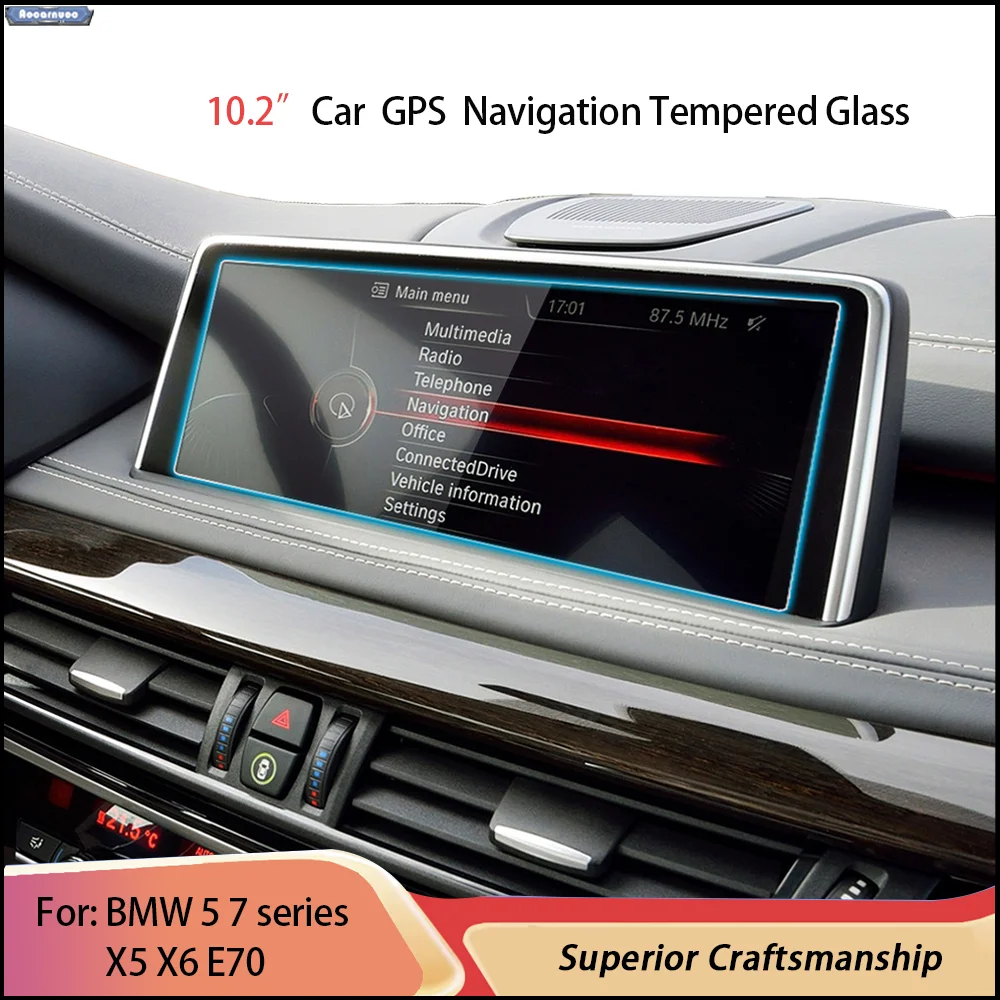 Защитная пленка из закаленного стекла для автомобильного GPS-экрана 10,2 дюйма для BMW 5 7 серии 2010-2016 X5 X6 E70 2014-2019