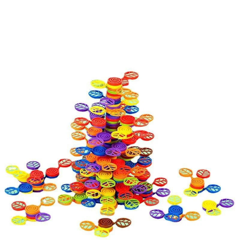 120 Pcs Rainbow Tree Plastic Stacking Blocks Balance Game Building Toys For Montessori Educational Boys Girls Birthday Gifts Toy