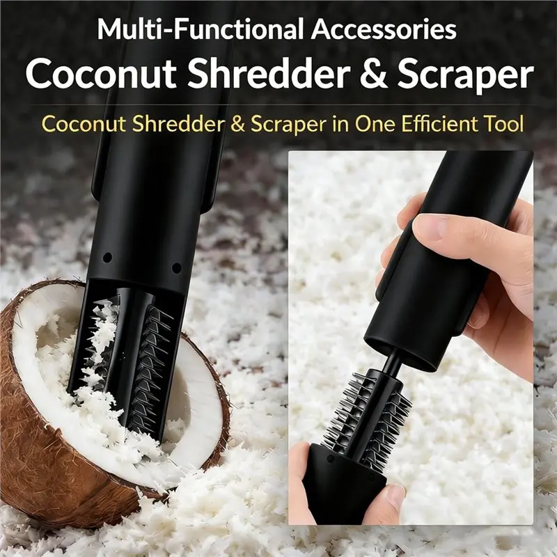 B02C-Electric Fish Scaler Coconut Grater Portable Handheld Wireless Coconut Scraper Peeler Shredder
