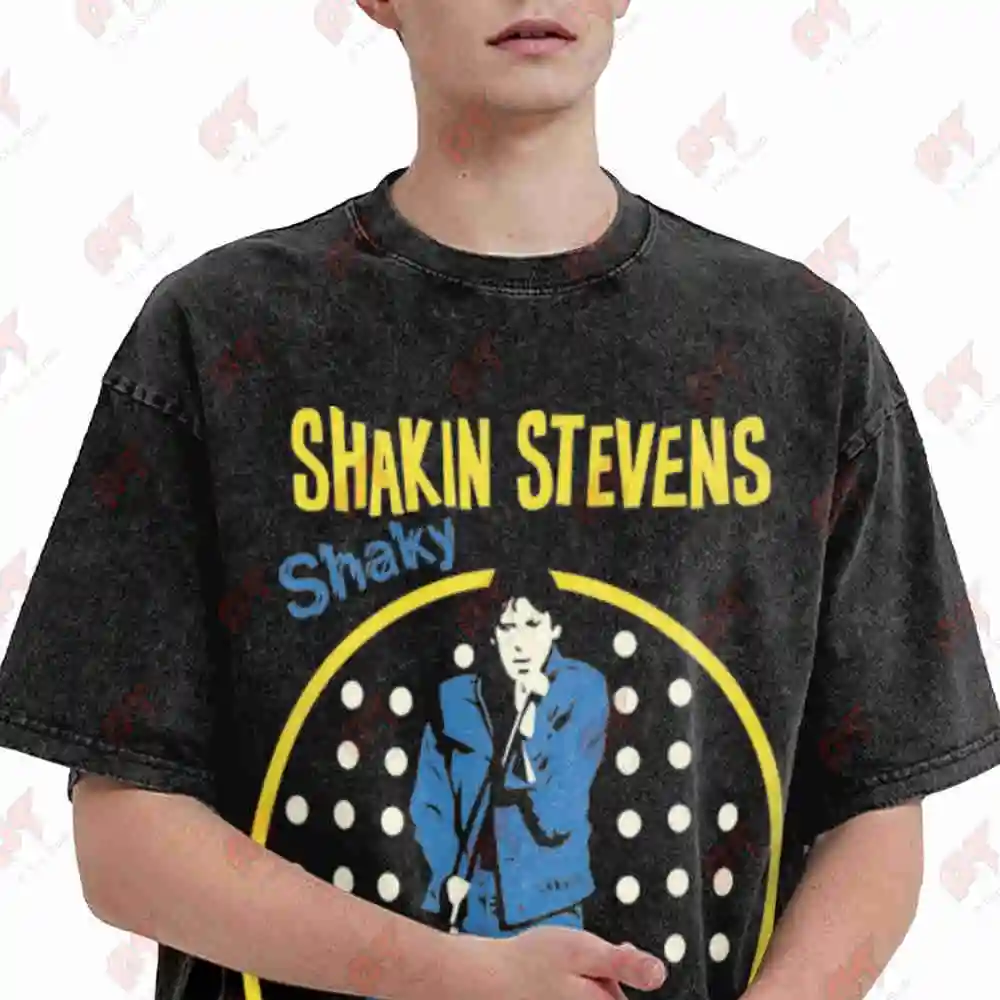 Shakin Stevens Vintage Washed Tee Pure Cotton T-Shirt